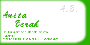 anita berak business card